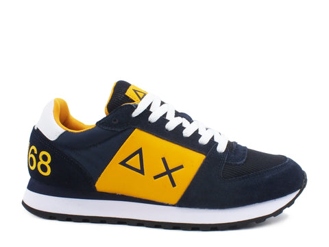 SUN68 Tom Side Band Sneakers Uomo Navy Blue Giallo Z40120