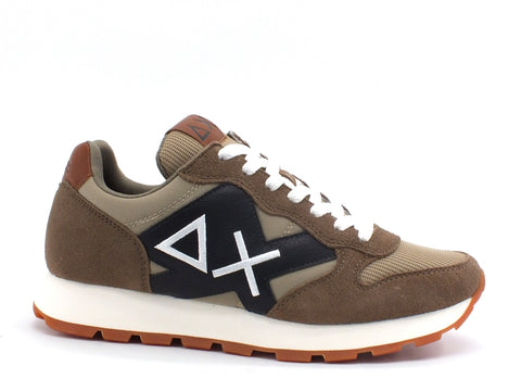 SUN68 Jaki Solid Bicolor Sneakers Uomo Beige Scuro Z40110