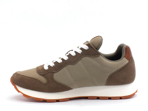 SUN68 Jaki Solid Bicolor Sneakers Uomo Beige Scuro Z40110