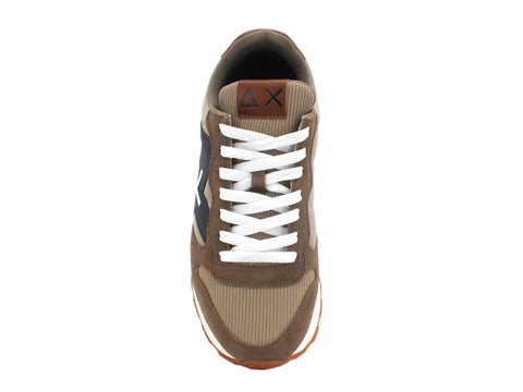 SUN68 Jaki Solid Bicolor Sneakers Uomo Beige Scuro Z40110