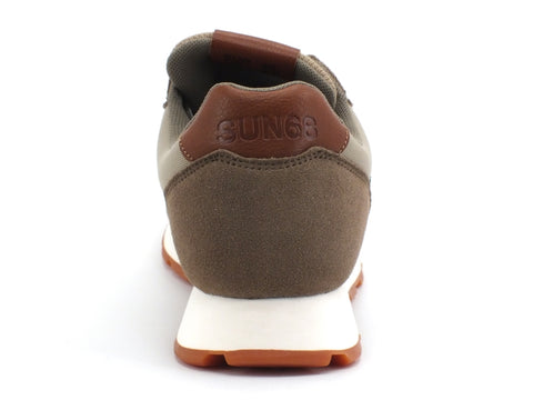 SUN68 Jaki Solid Bicolor Sneakers Uomo Beige Scuro Z40110