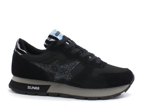 SUN68 Ally Star Girl Zebra Sneakers Donna Nero Z40212
