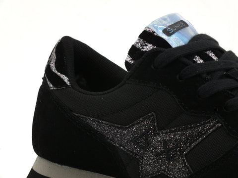 SUN68 Ally Star Girl Zebra Sneakers Donna Nero Z40212