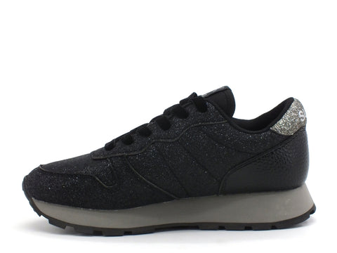 SUN68 Ally Solid Glitter Sneakers Donna Nero Z40209