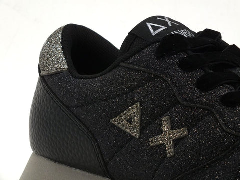 SUN68 Ally Solid Glitter Sneakers Donna Nero Z40209