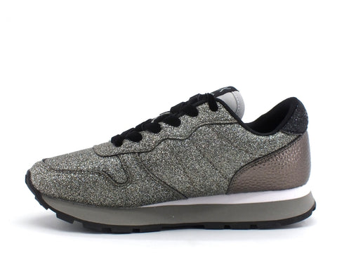 SUN68 Ally Solid Glitter Sneakers Donna Argento Z40209
