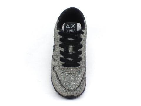 SUN68 Ally Solid Glitter Sneakers Donna Argento Z40209