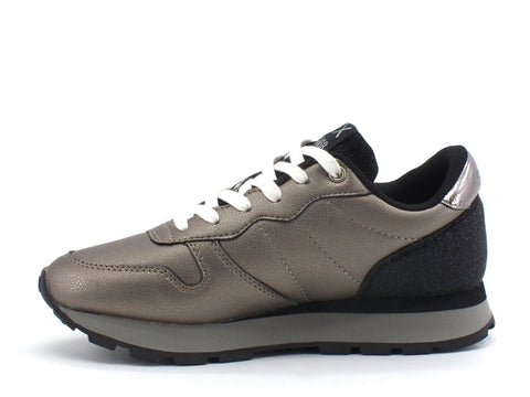 SUN68 Ally Back Glitter Sneakers Donna Argento Bronzo Z40210