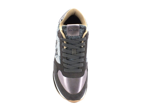 SUN68 Kate Velvet Pailettes Sneakers Donna Grigio Scuro Z40218
