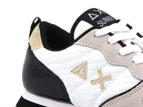 SUN68 Ally Sporty Sneakers Donna Bianco Nero Z40203