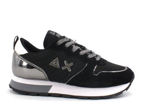 SUN68 Ally Sporty Sneakers Donna Nero Argento Z40203
