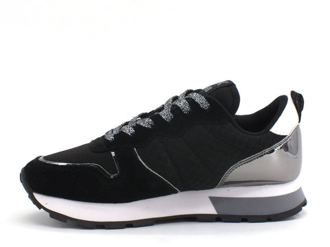 SUN68 Ally Sporty Sneakers Donna Nero Argento Z40203