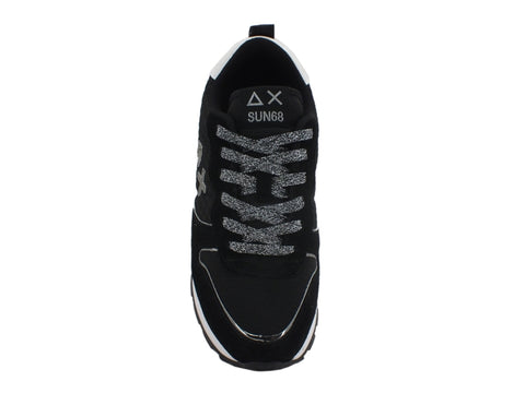 SUN68 Ally Sporty Sneakers Donna Nero Argento Z40203