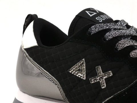 SUN68 Ally Sporty Sneakers Donna Nero Argento Z40203
