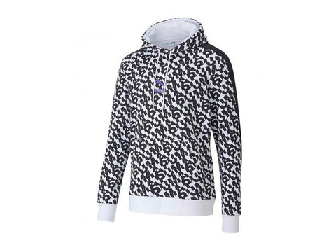 PUMA Classic Graphics AOP Logo Hoodie Felpa Uomo White 597766 02