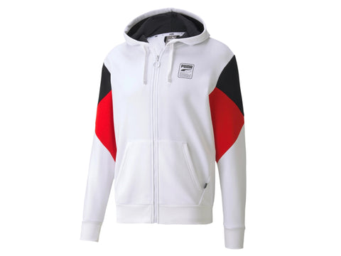 PUMA Rebel FZ Hoodie Felpa Uomo White 583496 02