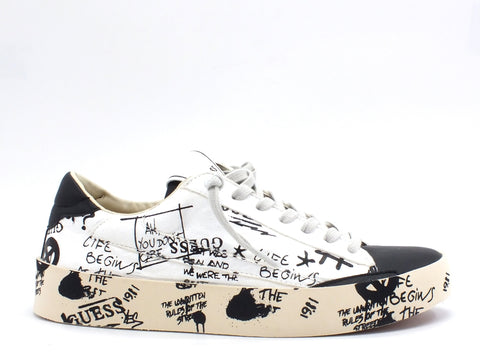GUESS Lodi Sneakers Graffiti White Black FM8FIRPEL12