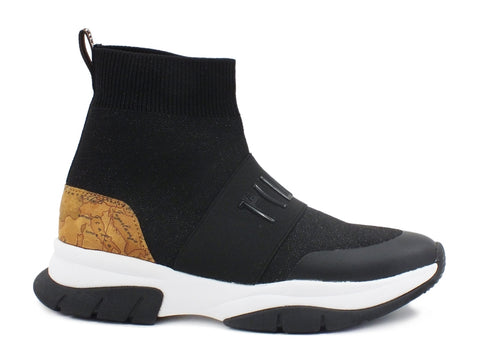 ALVIERO MARTINI 1A CLASSE Sneakers Calzino Nero Geo Beige P3A4-10707