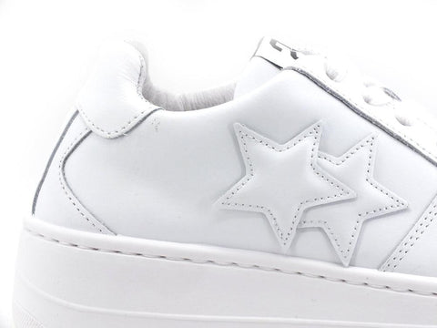 2STAR Sneaker 2 Stair Pelle Bianco 2SD3270 - Sandrini Calzature e Abbigliamento