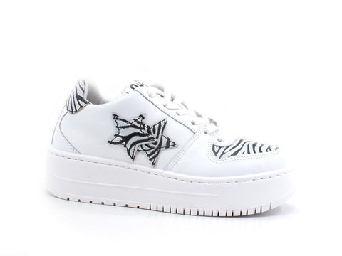 2STAR Sneaker 2 Stair Stelle Zebra Bianco Nero 2SD3276 - Sandrini Calzature e Abbigliamento