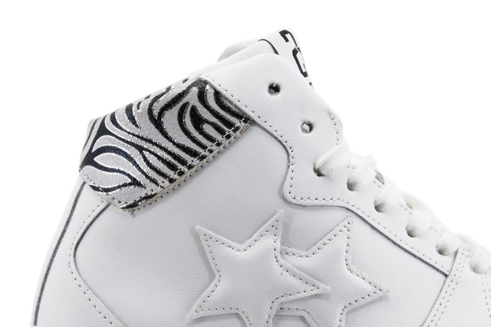 2STAR Sneaker High Retro White Zebra Black 2SD3291 - Sandrini Calzature e Abbigliamento