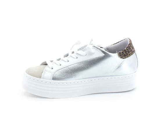 2STAR Sneaker HS Low Retro Leo Platform Silver White Grey 2SD3441 - Sandrini Calzature e Abbigliamento