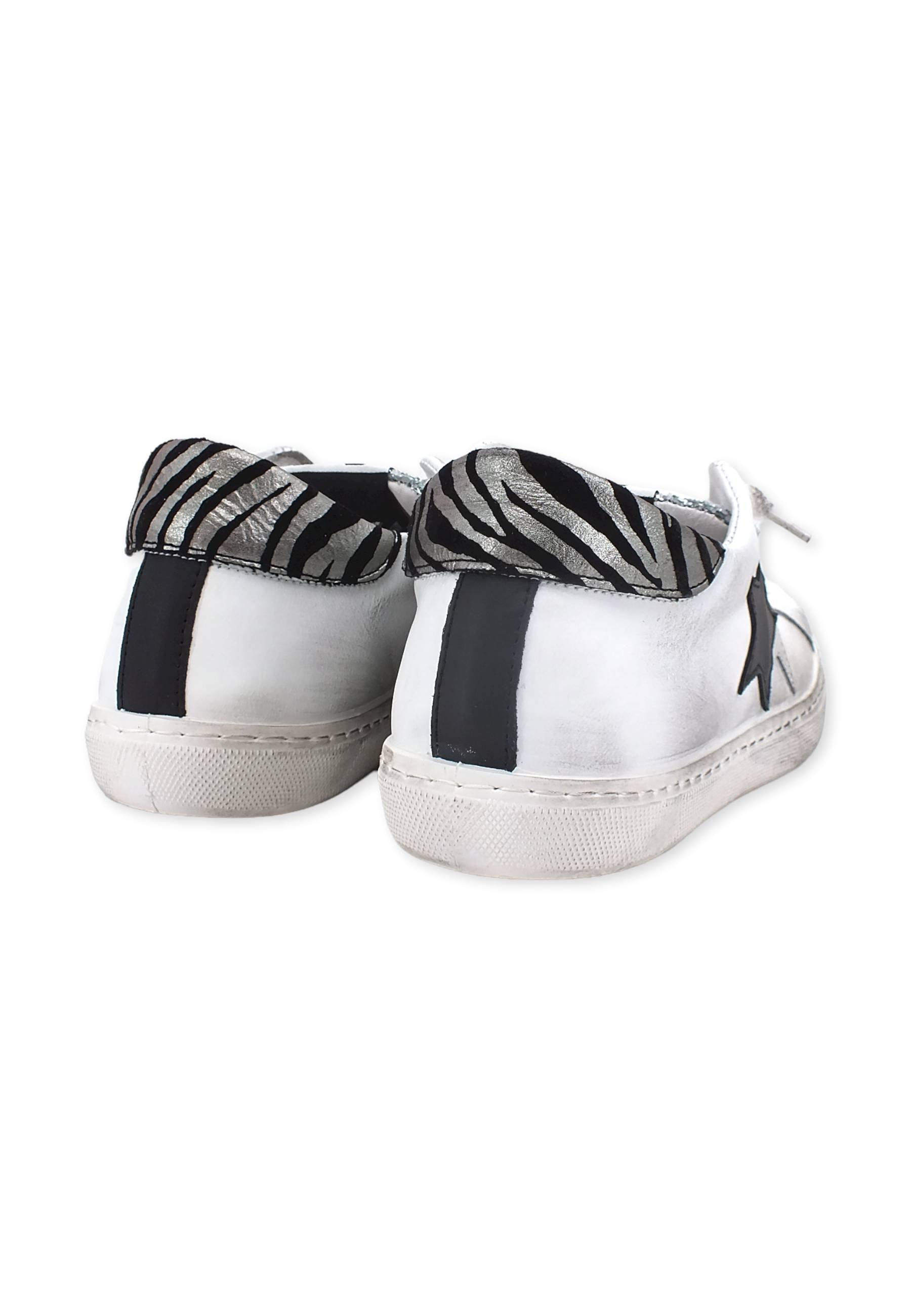 2STAR Sneaker Low Donna Glitter White Silver Black 2SD3622 - Sandrini Calzature e Abbigliamento