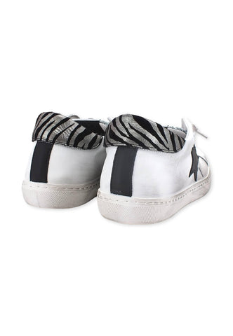 2STAR Sneaker Low Donna Glitter White Silver Black 2SD3622 - Sandrini Calzature e Abbigliamento