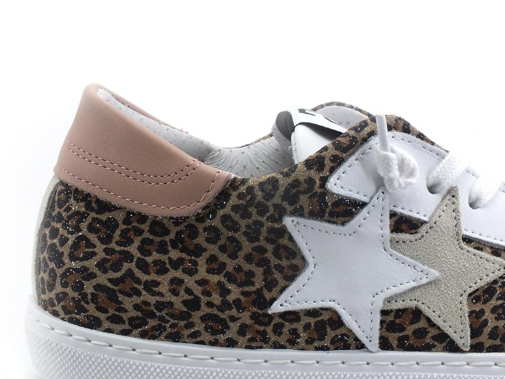 2STAR Sneaker Low Leopard White Pink 2SD3415 - Sandrini Calzature e Abbigliamento
