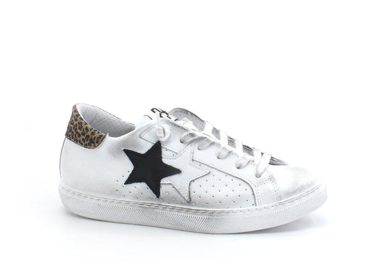 2STAR Sneaker Low Retro Leo White Black Leo 2SD3402 - Sandrini Calzature e Abbigliamento