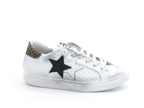 2STAR Sneaker Low Retro Leo White Black Leo 2SD3402 - Sandrini Calzature e Abbigliamento