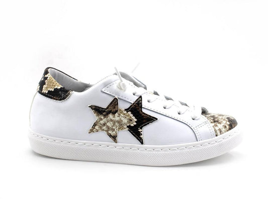 2STAR Sneaker Low Stelle White Pitone 2SD3225 - Sandrini Calzature e Abbigliamento