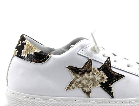 2STAR Sneaker Low Stelle White Pitone 2SD3225 - Sandrini Calzature e Abbigliamento