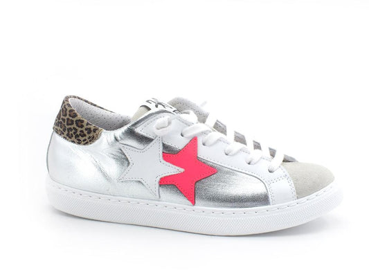 2STAR Sneaker Low Suede Retro Leo Silver White Grey 2SD3408 - Sandrini Calzature e Abbigliamento
