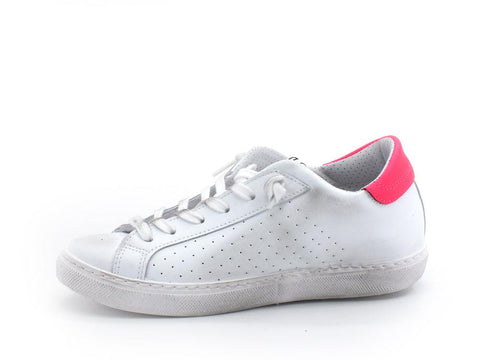 2STAR Sneaker Low Traforata White Pink Fluo 2SD3434 - Sandrini Calzature e Abbigliamento
