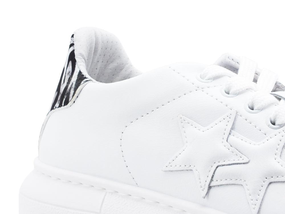 2STAR Sneaker PR Low Retro Zebra Bianco Nero 2SD3081 - Sandrini Calzature e Abbigliamento