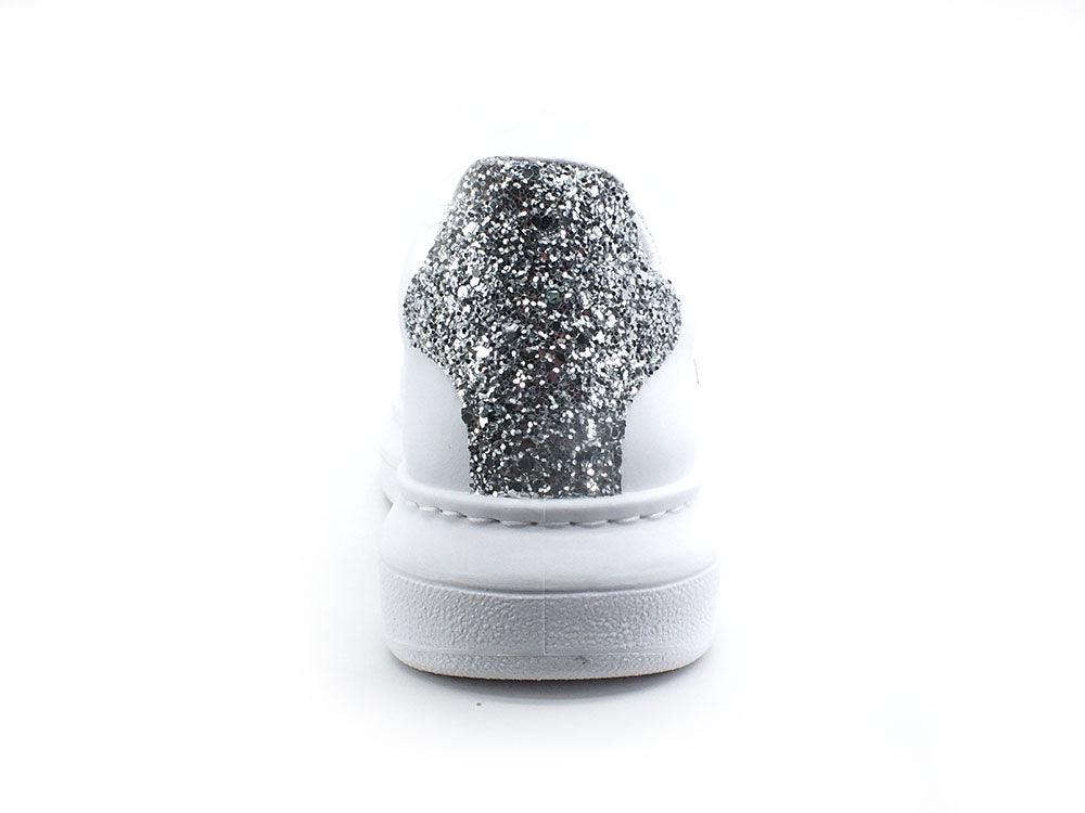 2STAR Sneaker Princess Retro White Silver Glitter 2SD2880 - Sandrini Calzature e Abbigliamento