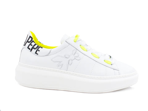 PATRIZIA PEPE Sneakers Donna Logo Bianco Yellow 2V9708-A3KW