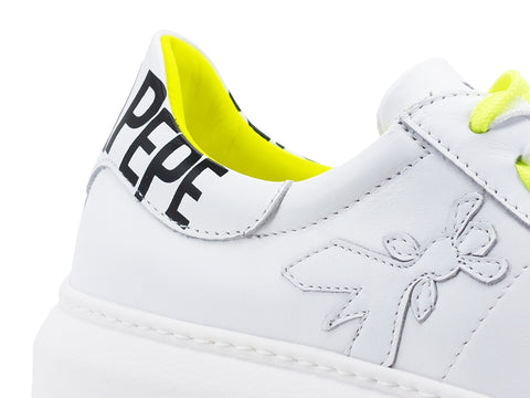 PATRIZIA PEPE Sneakers Donna Logo Bianco Yellow 2V9708-A3KW