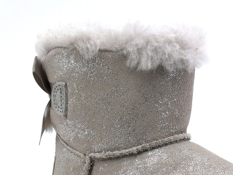 UGG T Mini Bailey Bow II Shimmer Stivaletto Grey Goat T1116173T