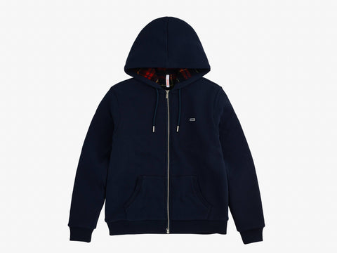SUN68 Felpa Zip Cappuccio Wool Navy Blu F40125
