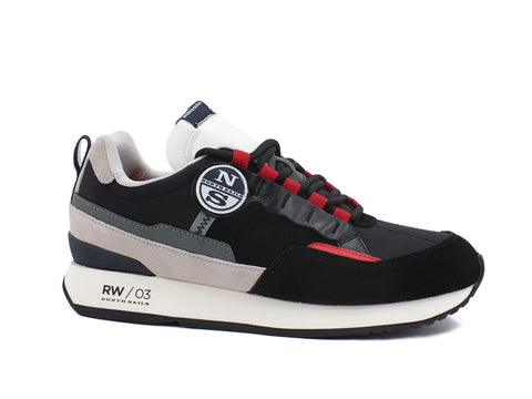 NORTH SAILS Sneaker Bicolor Black Red RW-03 PUNCH 039