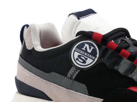NORTH SAILS Sneaker Bicolor Black Red RW-03 PUNCH 039