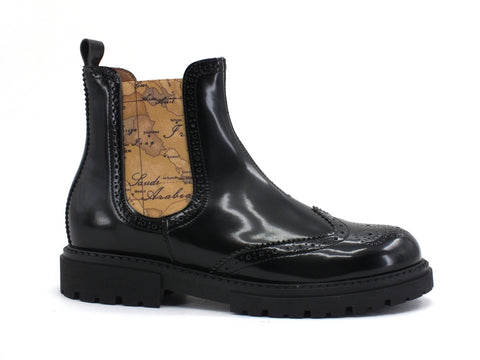 ALVIERO MARTINI 1A CLASSE Stivaletto Polacco Vernice Black Geo N0804-0154