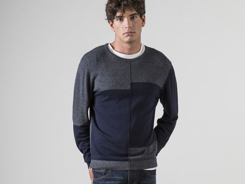 MARKUP Maglione Girocollo Blu Grigio MK69019