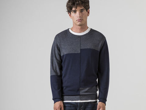 MARKUP Maglione Girocollo Blu Grigio MK69019