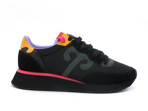 WUSHU Master Sneaker Donna Black Pink Fluo M113