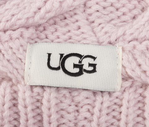 UGG W Cable Hat With Pom Cappello Cuffia Pink Rosa 18756