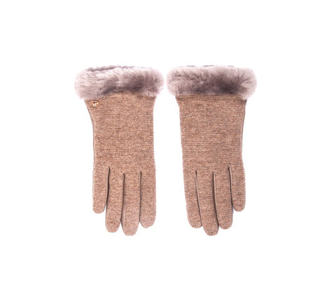 UGG W Fabbric Lhtr Shorty Glove Guanti Pelo Stormy Grey 17428
