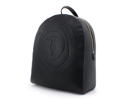 TRUSSARDI Faith Backpack Tumbled Zaino Logo Black 75B01025